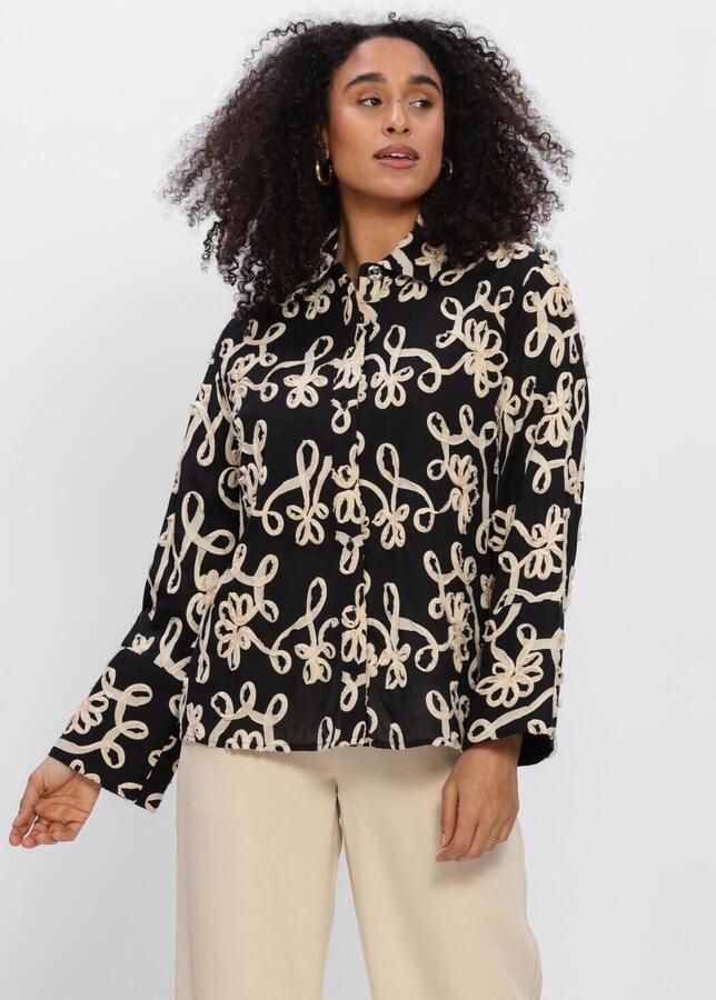 OBJECT Dames Blouses Objroya L s Lo Shirt Zwart