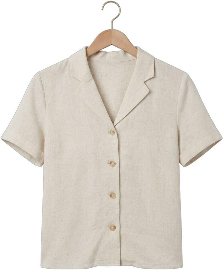OBJECT Dames Blouses Objsanne S s Re Shirt Ecru - Foto 2