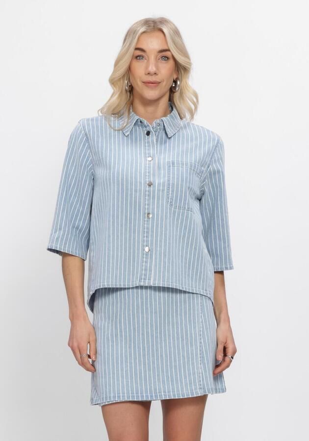 OBJECT Dames Blouses Objsanni 2 4 Re Denim Shirt Lichtblauw