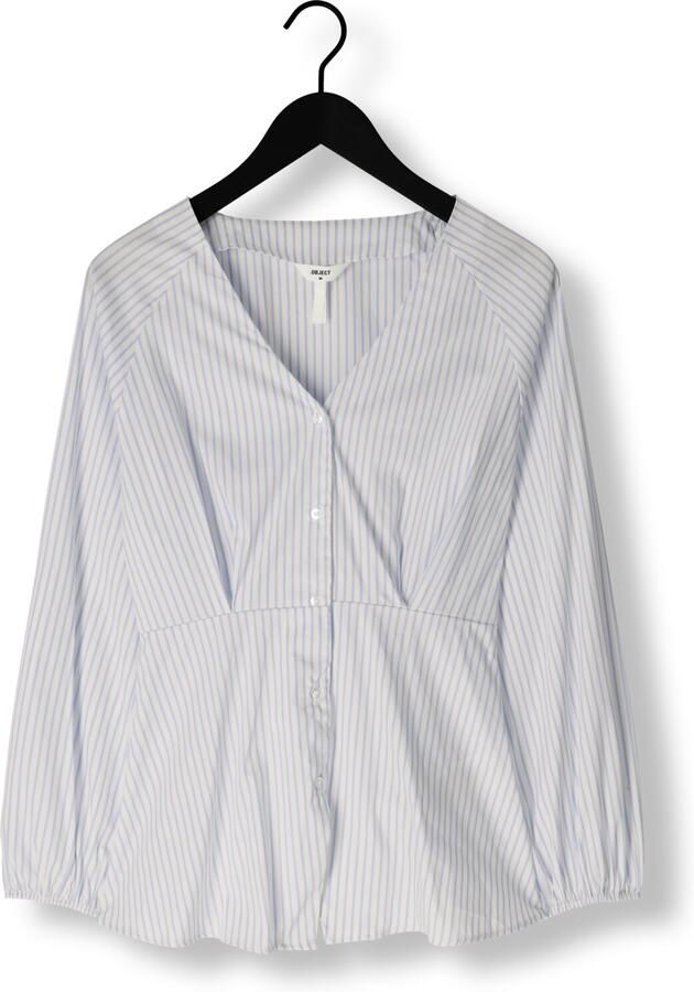 OBJECT Dames Blouses Objtutta Sculpture Fit Ls Shirt D Div Blauw