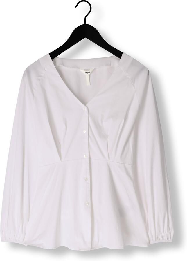 OBJECT Dames Blouses Objtutta Sculpture Fit Ls Shirt D Div Wit