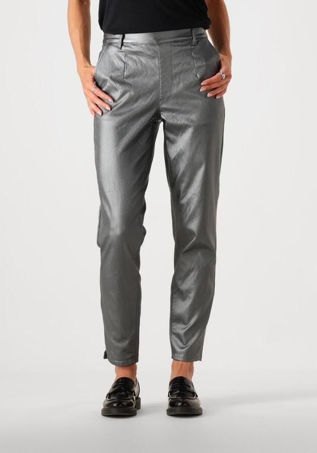 Object Grijze Coated Pantalon voor Vrouwen Gray Dames - Foto 3