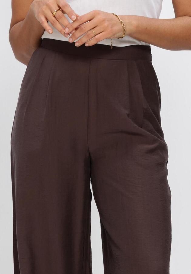 OBJECT Dames Broeken Objisla Yui Hw Wide Pants Bruin - Foto 2