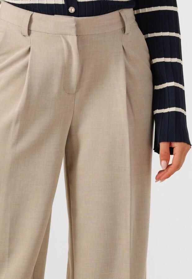 OBJECT Dames Broeken Objivy Hw Wide Pant Beige - Foto 3
