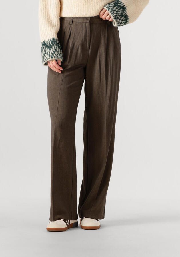 OBJECT Dames Broeken Objkara Hw Straight Pant 142 Bruin