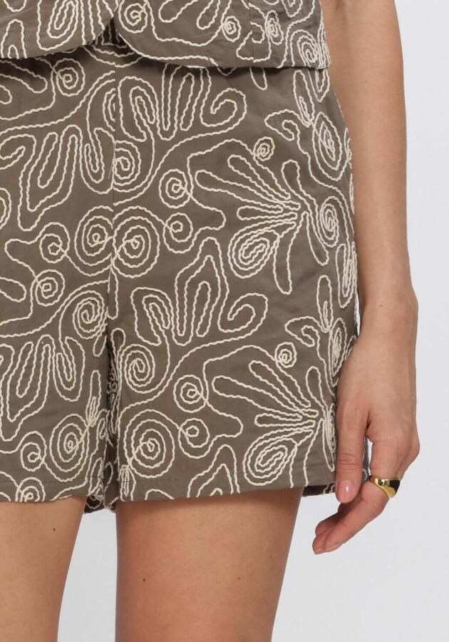 OBJECT Dames Broeken Objkerry Hw Shorts Khaki - Foto 4