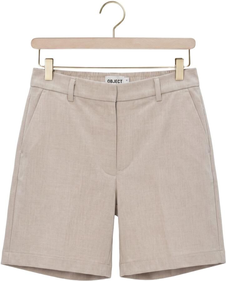 OBJECT Dames Broeken Objlisa Mw Re Shorts Beige - Foto 2