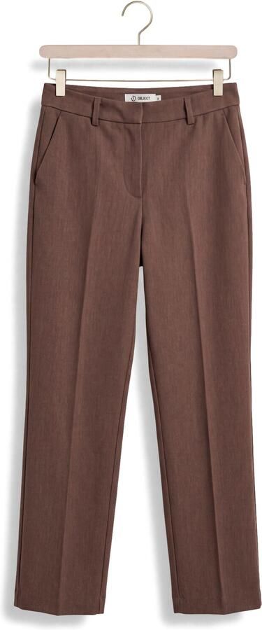 OBJECT Dames Broeken Objlisa Mw Straight Pant Noos Bruin - Foto 4