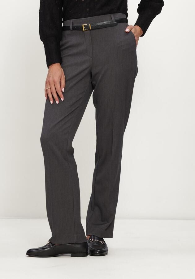 OBJECT Dames Broeken Objlisa Mw Straight Pant Noos Donkergrijs