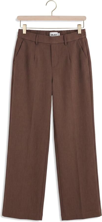 OBJECT Dames Broeken Objlisa Wide Pant Bruin - Foto 4