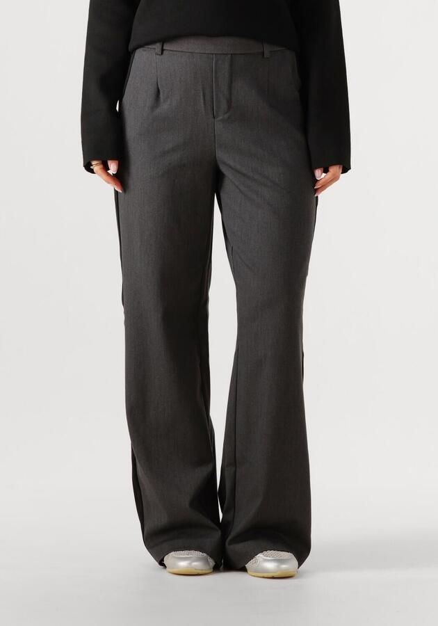 OBJECT Dames Broeken Objlisa Wide Pant Donkergrijs - Foto 4