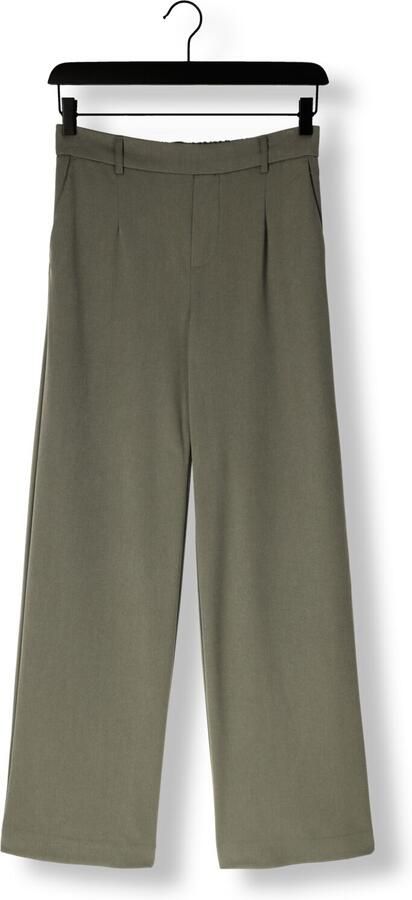 OBJECT wide leg regular waist pantalon donkergroen - Foto 6