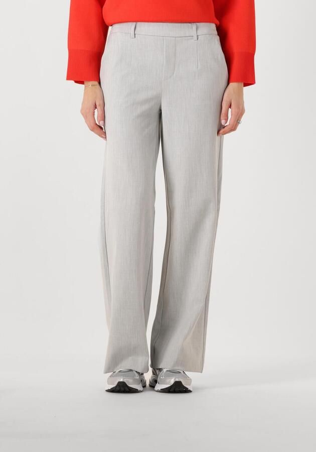 OBJECT Dames Broeken Objlisa Wide Pant Lichtgrijs