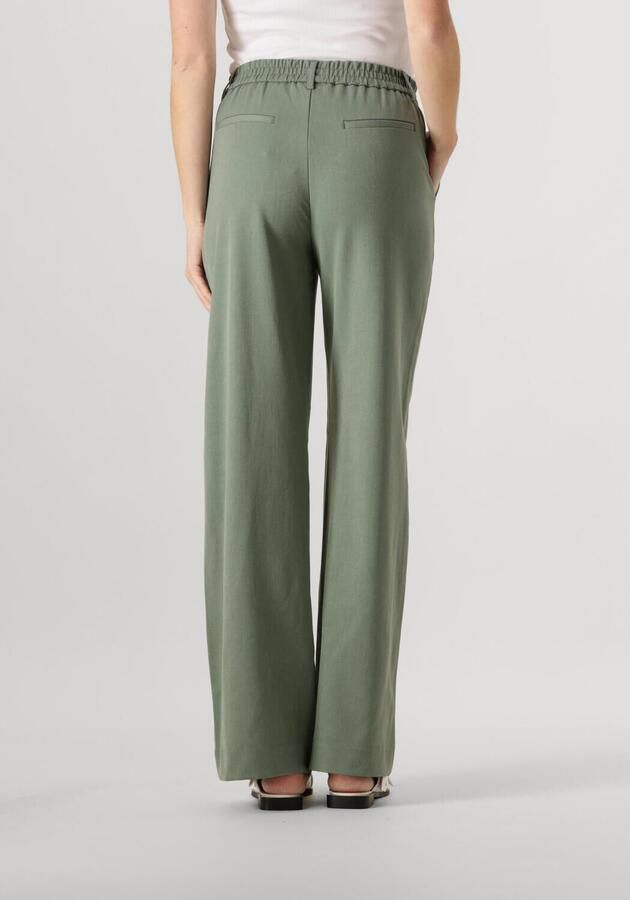 OBJECT wide leg regular waist pantalon lichtgroen