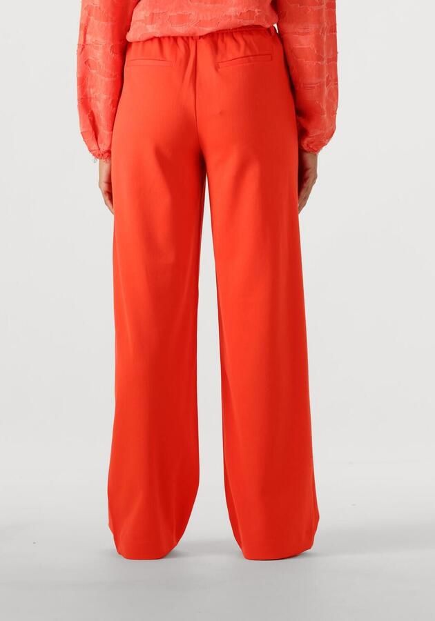 OBJECT wide leg regular waist pantalon koraalrood
