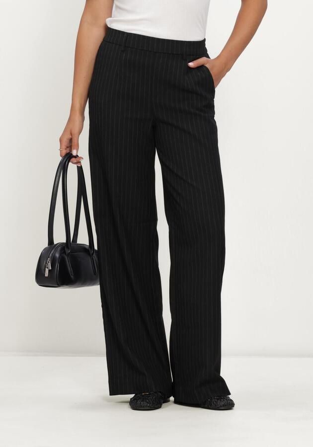 OBJECT wide leg pantalon met krijtstreep OBJLISA - Foto 2