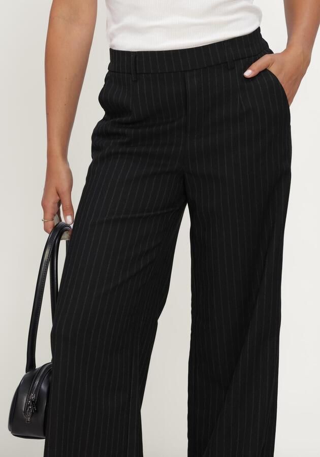 OBJECT wide leg pantalon met krijtstreep OBJLISA - Foto 4