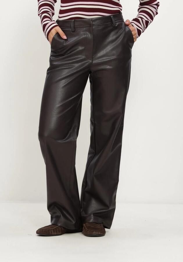 OBJECT Dames Broeken Objliva Mw Wide Pants Noos Bruin