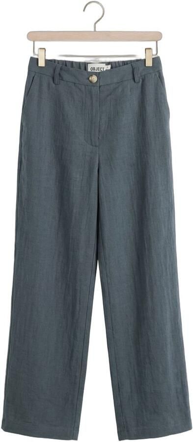 OBJECT Dames Broeken Objrini Mw Lo Wide Pant Petrol - Foto 4