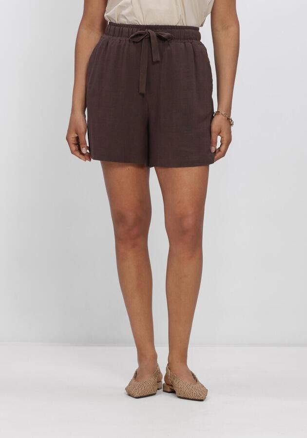 OBJECT Dames Broeken Objsanne Hw Wide Shorts Bruin