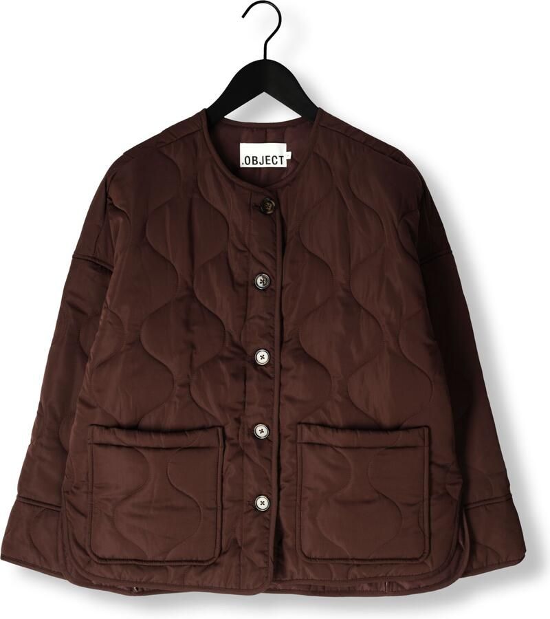 OBJECT Dames Jassen Objallie Ls Lo Quilted Jacket E Div Bruin