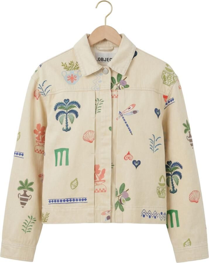 OBJECT Dames Jassen Objally L s Lo Printed Jacket Ecru - Foto 2