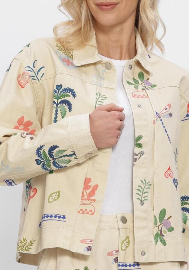 OBJECT Dames Jassen Objally L s Lo Printed Jacket Ecru - Foto 3