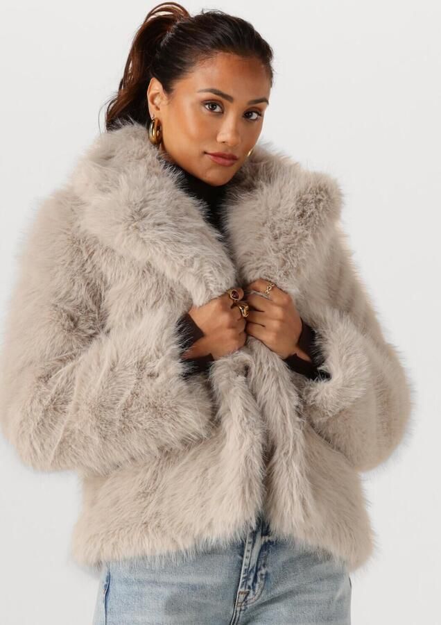 OBJECT Dames Jassen Objisadora L s Lo Hairy Coat Beige - Foto 4