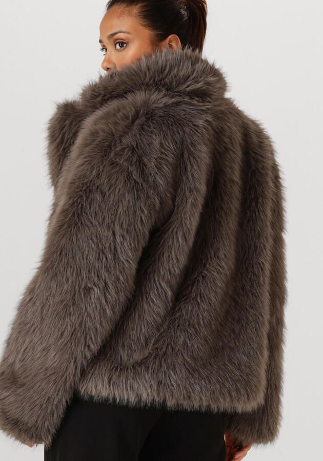 OBJECT Dames Jassen Objisadora L s Lo Hairy Coat Taupe - Foto 2