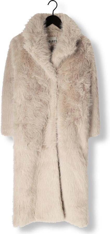 OBJECT Dames Jassen Objisadora L s Lo Hairy Long Coat Zand - Foto 3