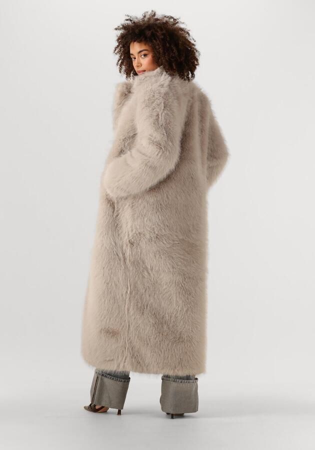 OBJECT Dames Jassen Objisadora L s Lo Hairy Long Coat Zand
