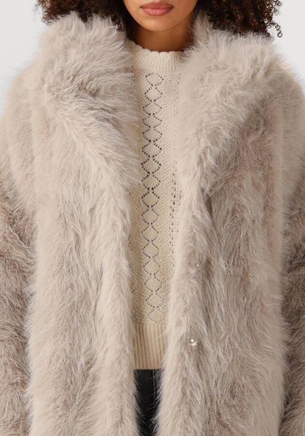 OBJECT Dames Jassen Objisadora L s Lo Hairy Long Coat Zand - Foto 2