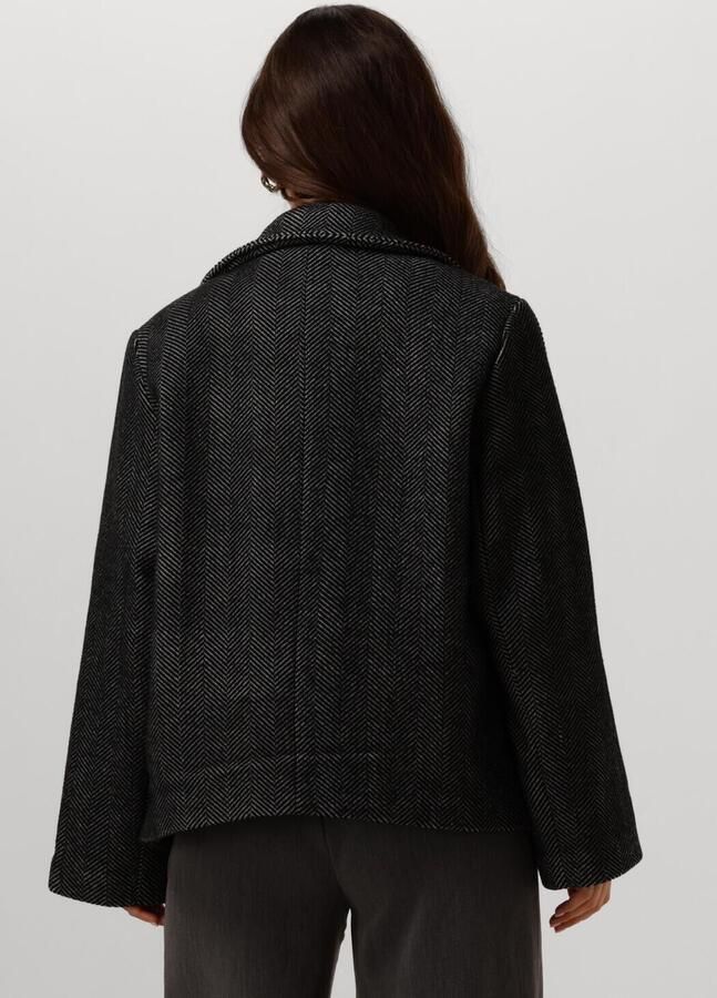Object Mantel Noos Keily Short Jacket Medium Grey Melange Black - Foto 2
