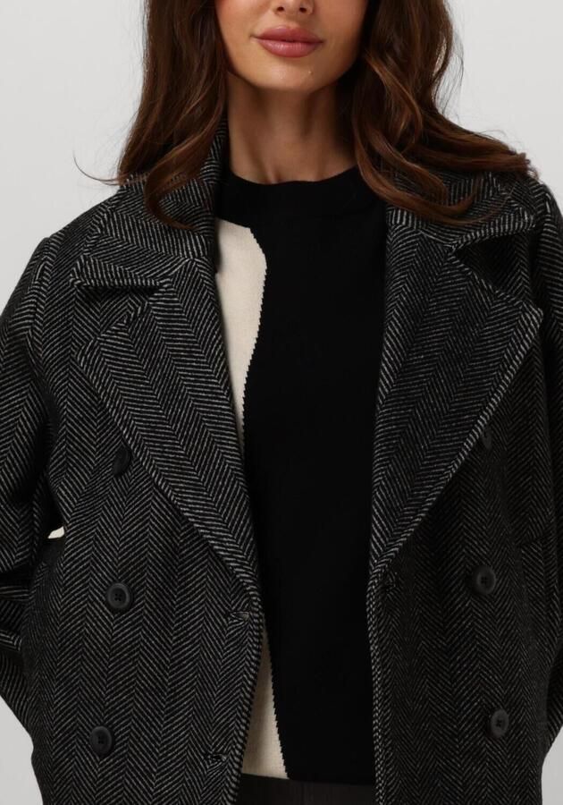 Object Mantel Noos Keily Short Jacket Medium Grey Melange Black - Foto 3