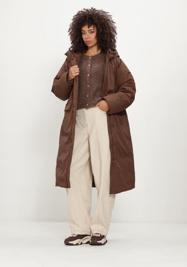 OBJECT Dames Jassen Objkelyn L s Re Long Jacket Noos Bruin - Foto 4