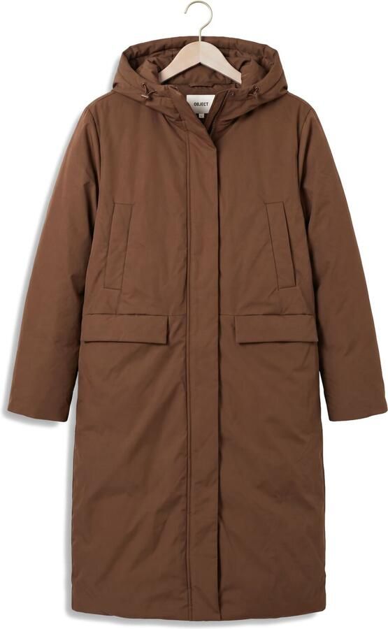 OBJECT Dames Jassen Objkelyn L s Re Long Jacket Noos Bruin - Foto 4