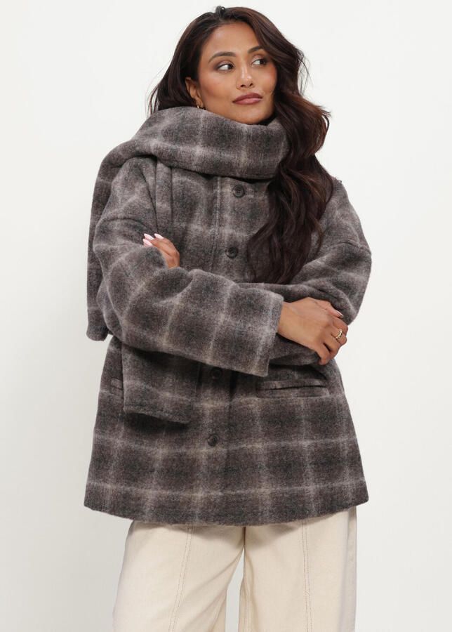 OBJECT Dames Jassen Objmaise L s Lo Scarf Jacket Noos Donkergrijs