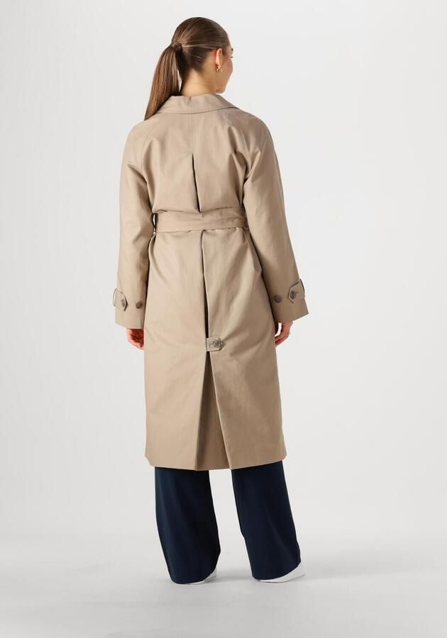 Object Taupe Trenchcoat Lange Jas Elegant Stijlvol Beige Dames