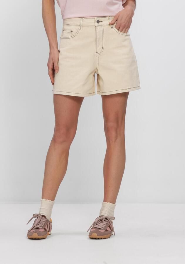 OBJECT Dames Jeans Objandrea Hw Shorts Ecru