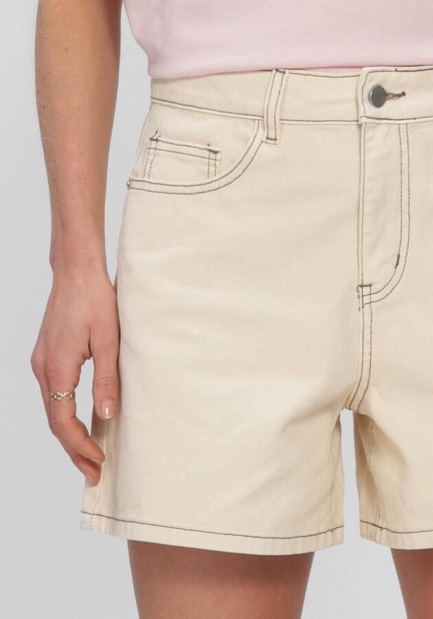 OBJECT denim regular high waist short zand - Foto 4
