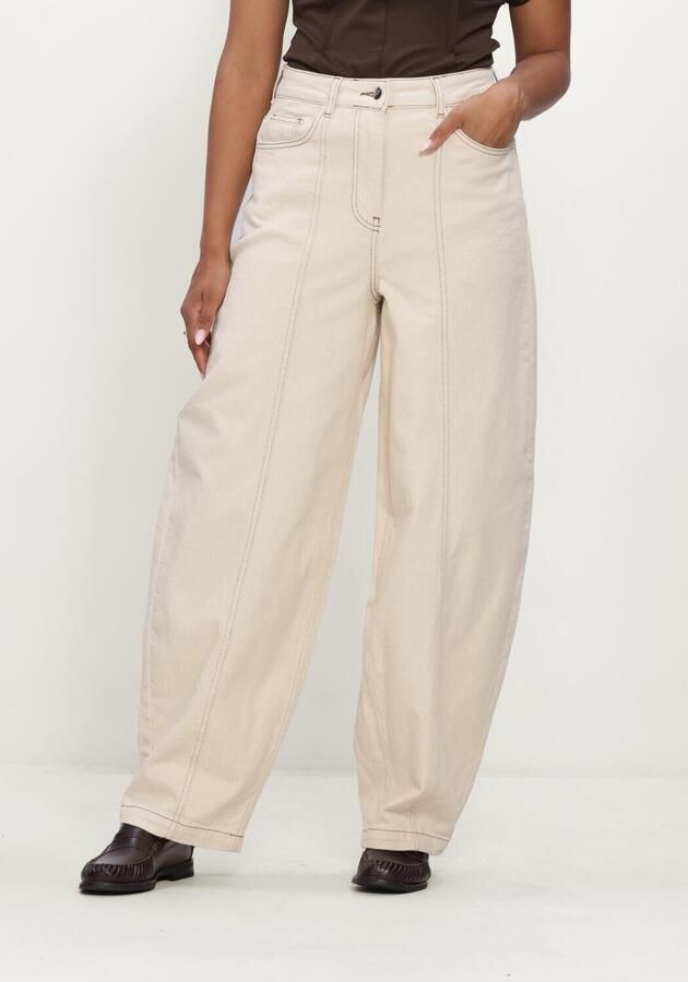 OBJECT Dames Jeans Objrabea Mw Lo Barrel Jeans E Beige