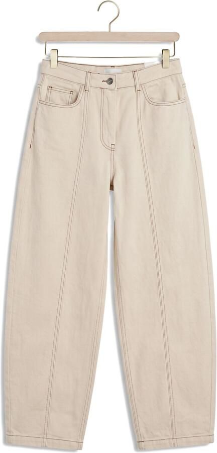 OBJECT Dames Jeans Objrabea Mw Lo Barrel Jeans E Beige - Foto 4