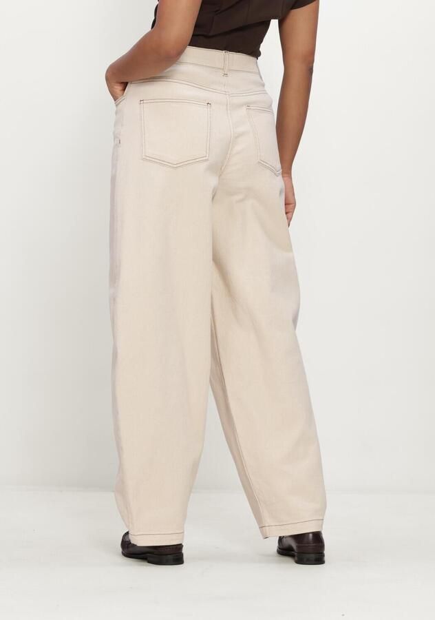 OBJECT Dames Jeans Objrabea Mw Lo Barrel Jeans E Beige - Foto 2