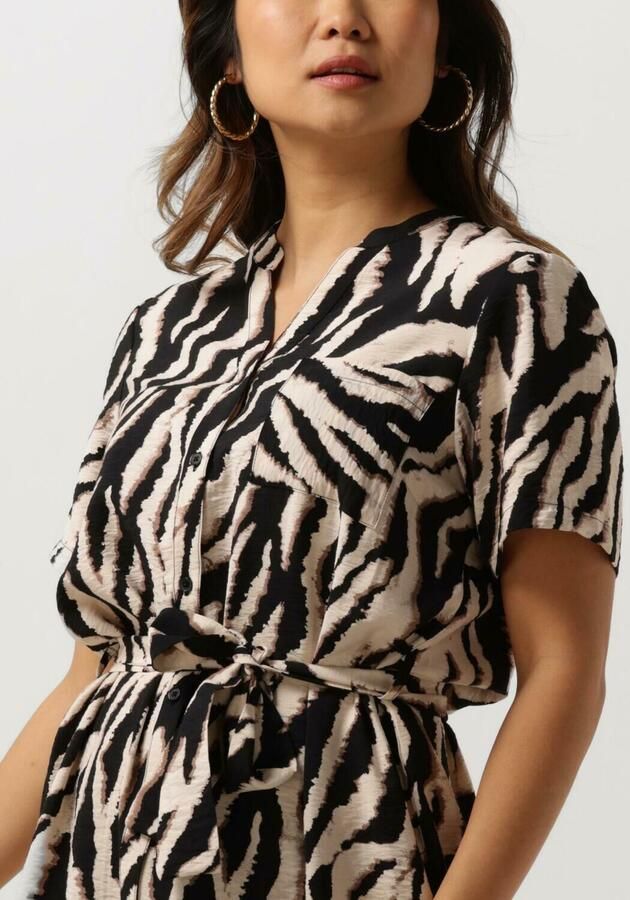 OBJECT blousejurk OBJJACIRA met zebraprint en ceintuur zwart wit - Foto 2