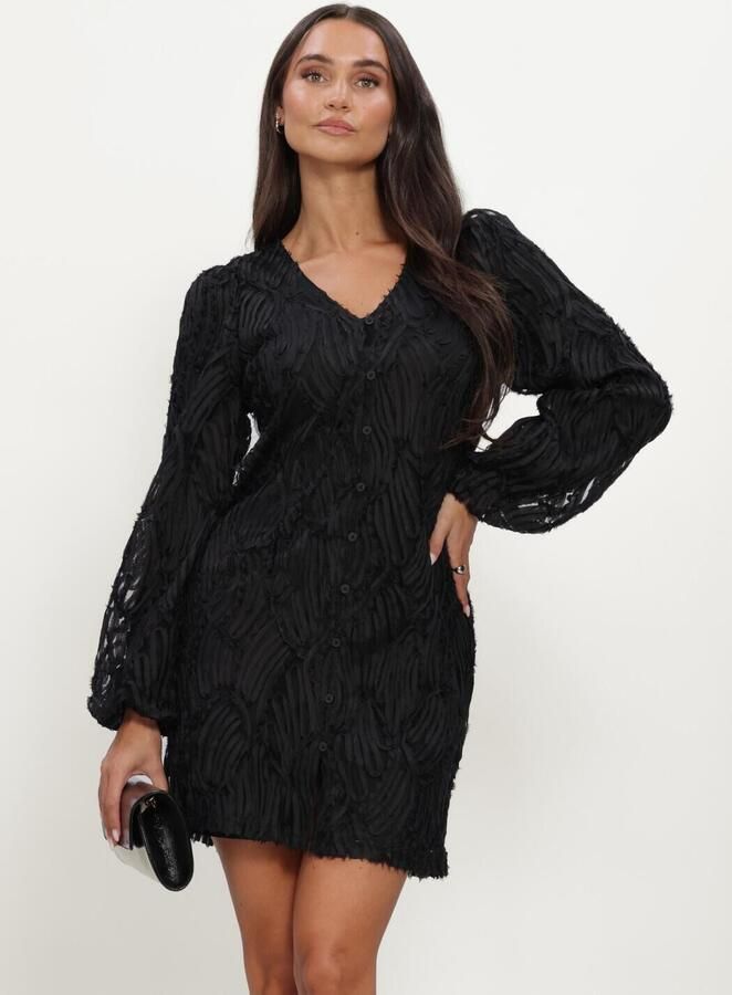 OBJECT Dames Jurken Objlucie Luka L s Re Dress 147 Div Zwart