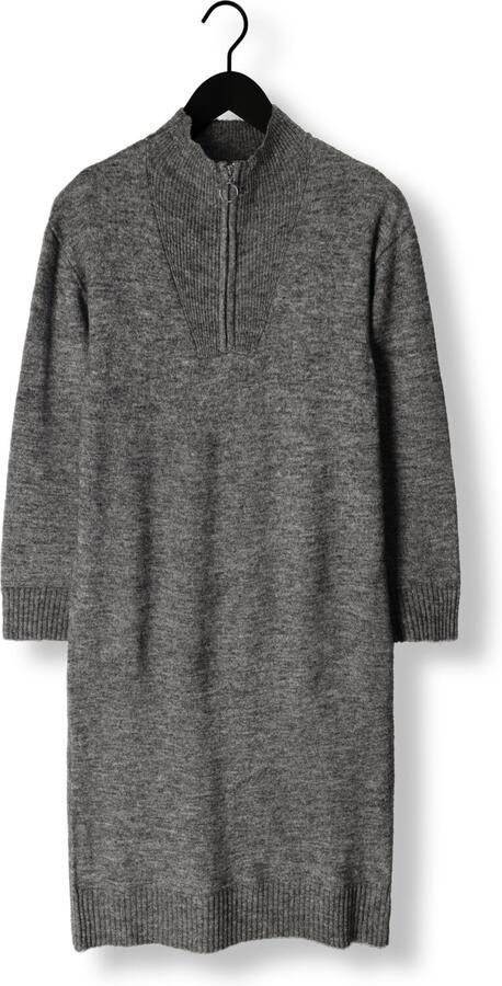 OBJECT Dames Jurken Objminna L s Zip Knit Dress Noos Donkergrijs - Foto 2