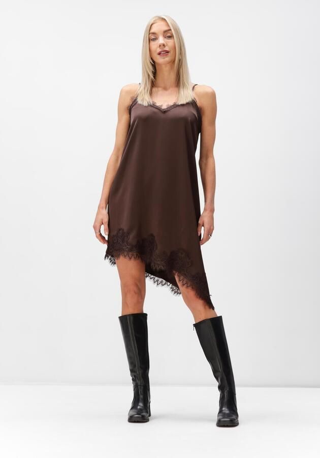 OBJECT Dames Jurken Objnaline Reg Slip Lace Dress Bruin