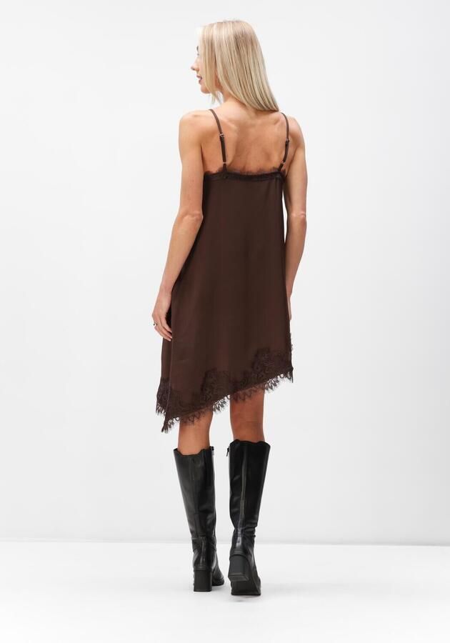 OBJECT Dames Jurken Objnaline Reg Slip Lace Dress Bruin - Foto 2