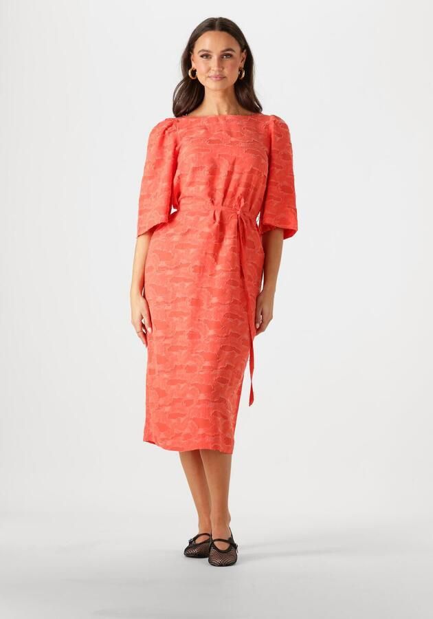 Object Oranje Midi Jurk met 3 4 Mouwen Orange Dames - Foto 4