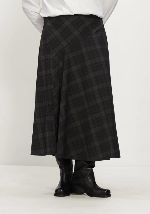 Object Midi-rokken Diena Long Skirt Black Gun Metal